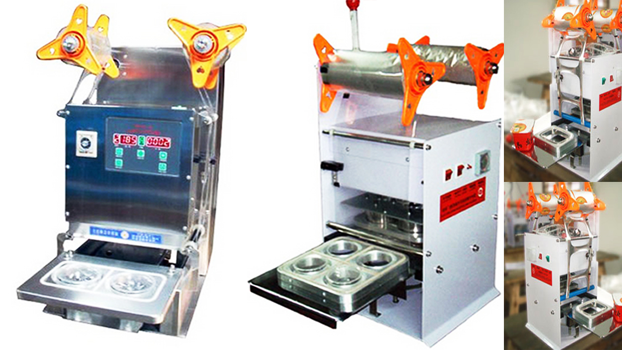 manual electric sealing machines fast food tray boxes sealer equipment seal machinery small semi aut