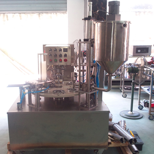 Rotary cups filling sealing machine cream juice butter jelly round cup filler and sealer equipment