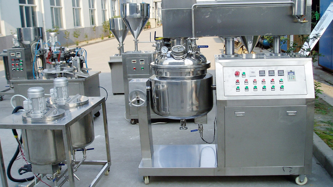 50L vacuum emulsifier homogenizer equipment with water oil tank cream manufacturing machinery for co