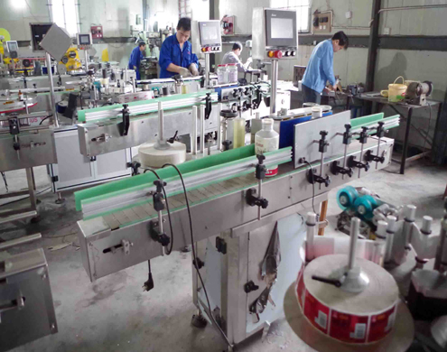 round bottles cans labeling machine with positioning system automatic vertical labeler equipment