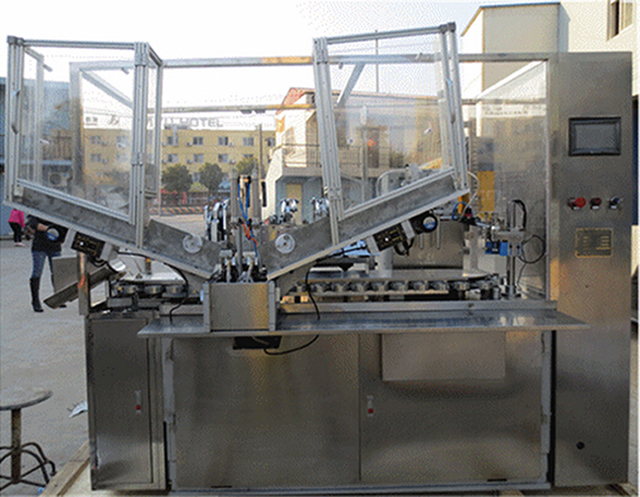 double nozzles tubes filling sealing machine fully automatic two color filler sealer plastic hose eq