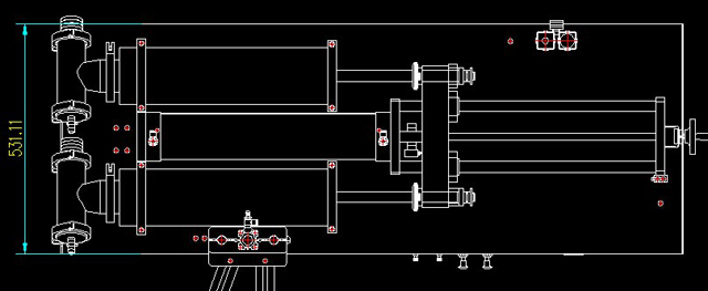 drawing of double heads fully pneumatic filling machine 5Lit