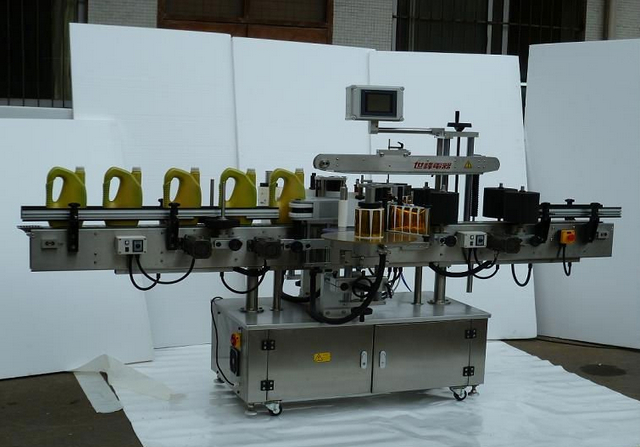 Double sided labeling machine automatic bottles two sides laber equipment for shampoo lotion contain