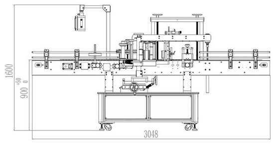 work flow of bottles labeling machine double sided.jpg