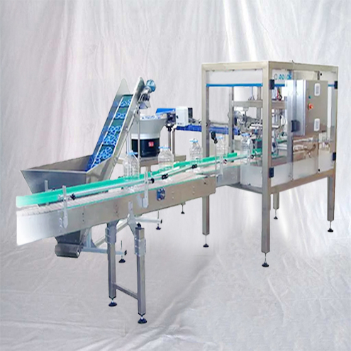 Fully automatic handles applicator equipment for water bottles oil bottle rings inserting press asse