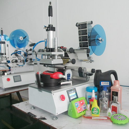 Plane bottles semi automatic flat surface labeling machine manual labeler equipment high precision c