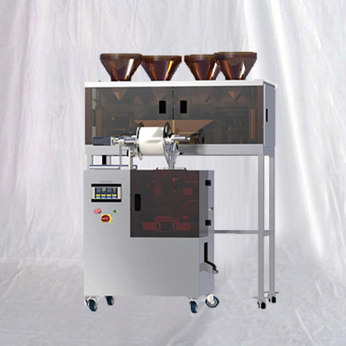   Triangle Pyramid Nylon Tea Bag Electric Scales Weighing Packing Machine With Outer Envelop Bagging Fully Automatic Equipment