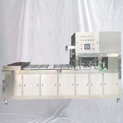 inline trays sealing machine automatic heat sealer equipment for fast food trays cups buckets